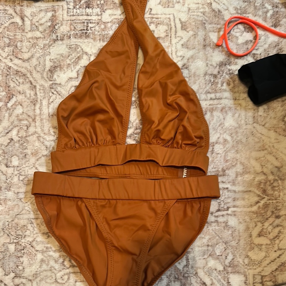 Brown Halter Bikini Set